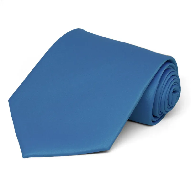 Blue Solid Color Necktie sold by TieMart