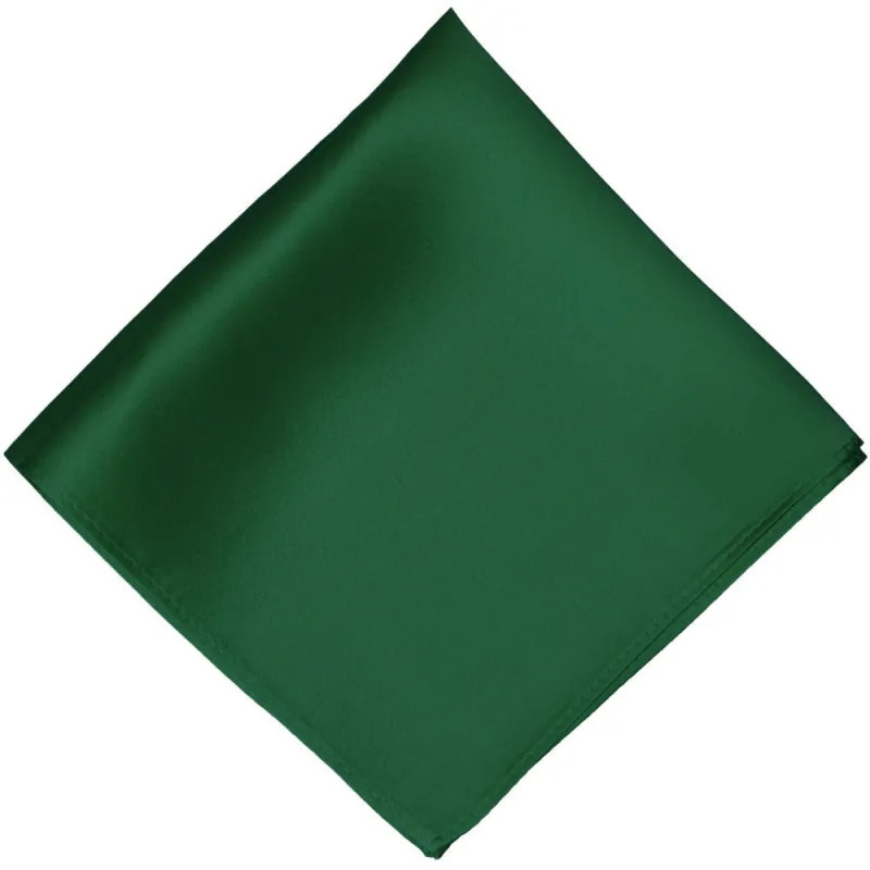 Hunter Green Silk Pocket Square sold by TieMart