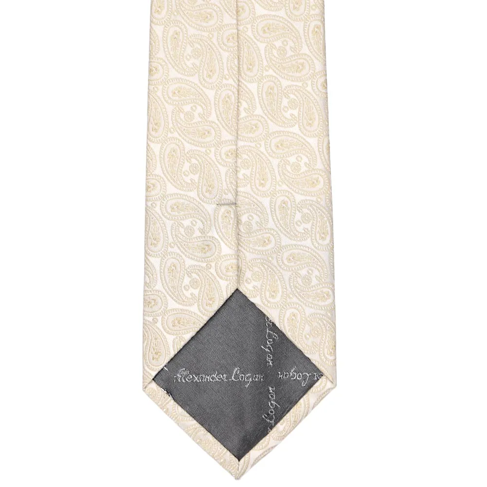 Wheat Brown Darlene Paisley Necktie sold by TieMart product image thumbnail 4