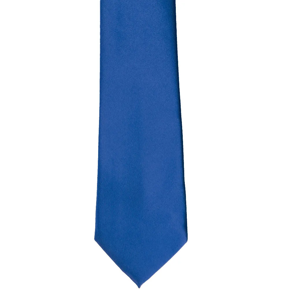 Royal Blue Slim Solid Color Necktie, 2.5" Width sold by TieMart product image thumbnail 2