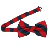 Red and Navy Blue Striped Bow Tie sold by TieMart