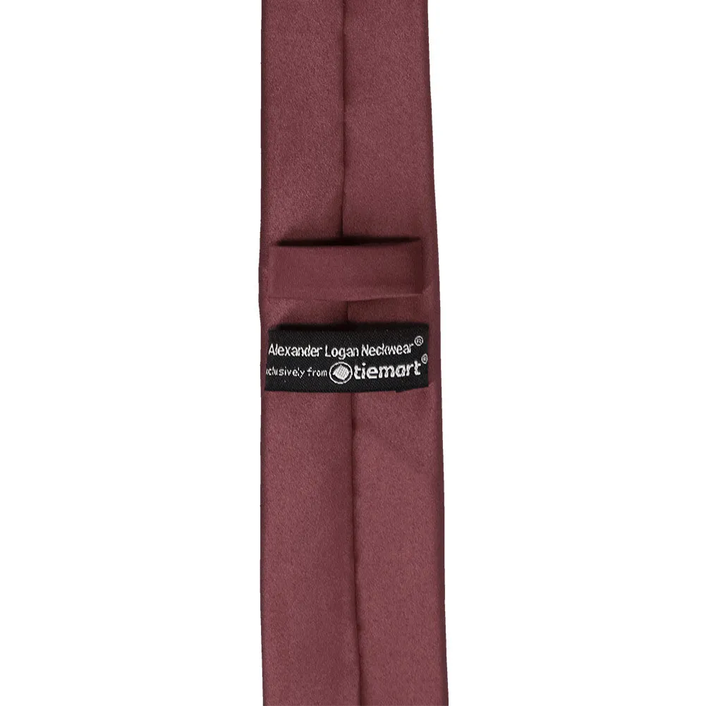 Merlot Skinny Solid Color Necktie, 2" Width sold by TieMart product image thumbnail 3