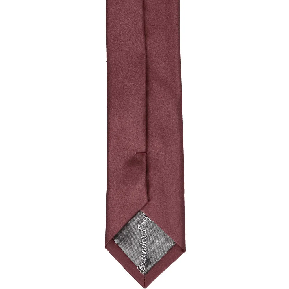 Merlot Skinny Solid Color Necktie, 2" Width sold by TieMart product image thumbnail 4