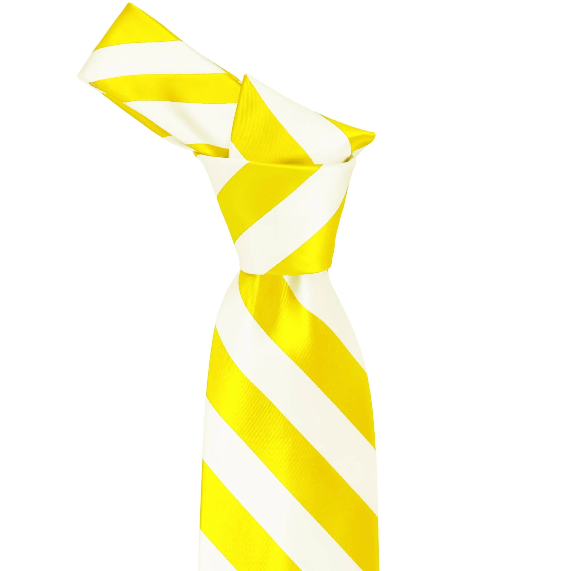 Yellow and White Striped Tie sold by TieMart product image thumbnail 2