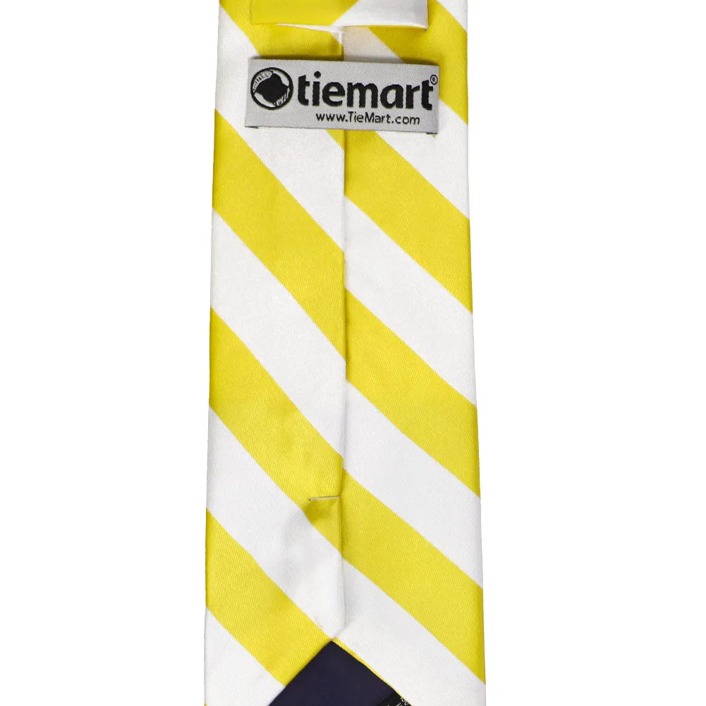 Yellow and White Striped Tie sold by TieMart product image thumbnail 4
