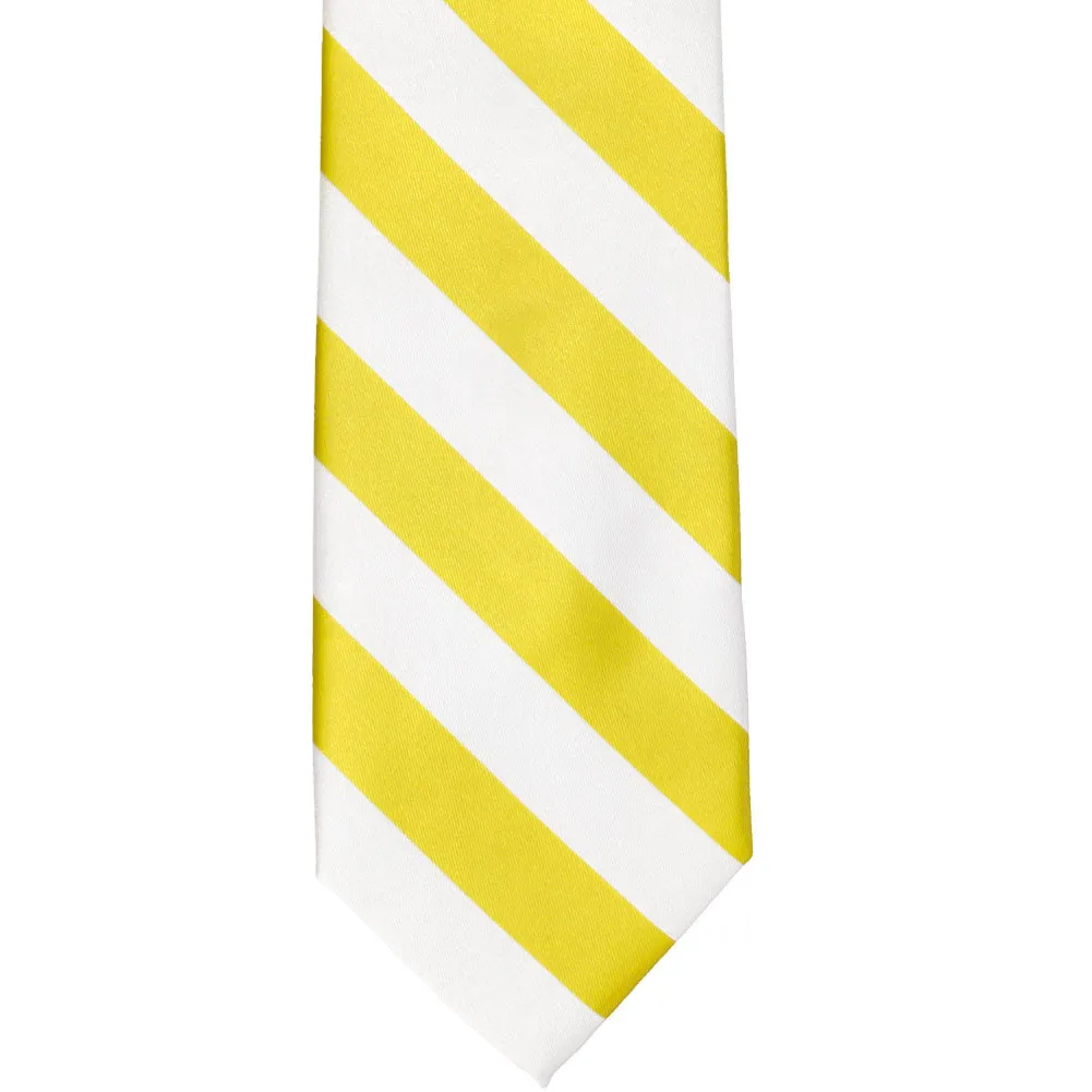 Yellow and White Striped Tie sold by TieMart product image thumbnail 3