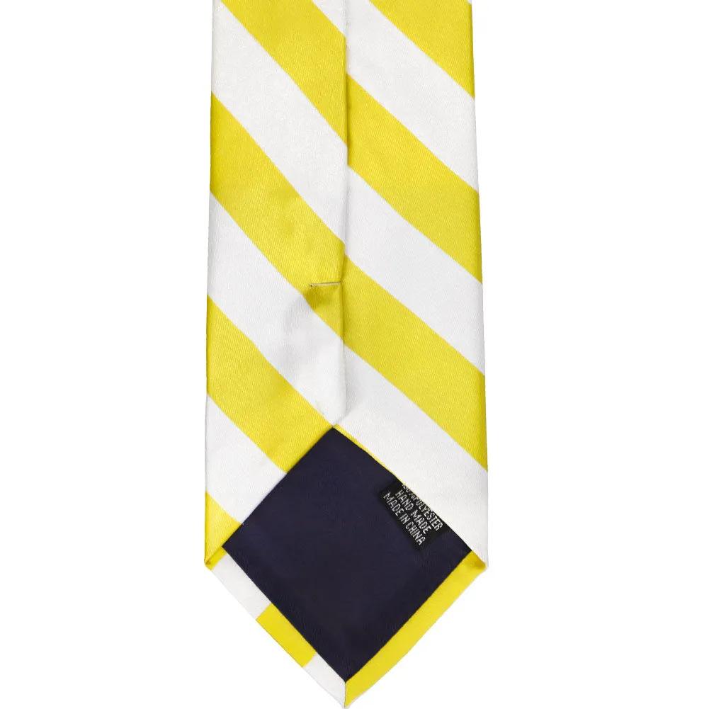 Yellow and White Striped Tie sold by TieMart product image thumbnail 5