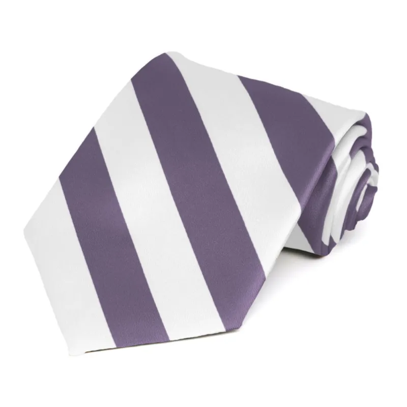 Victorian Lilac and White Striped Tie sold by TieMart