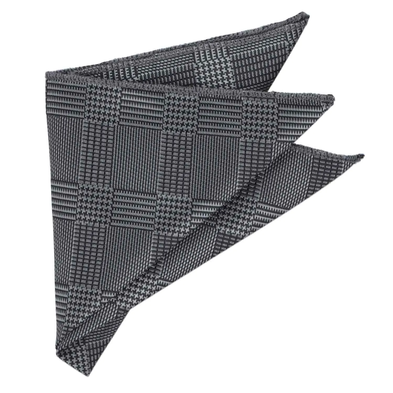 Black Michael Glen Plaid Pocket Square sold by TieMart product image thumbnail 3