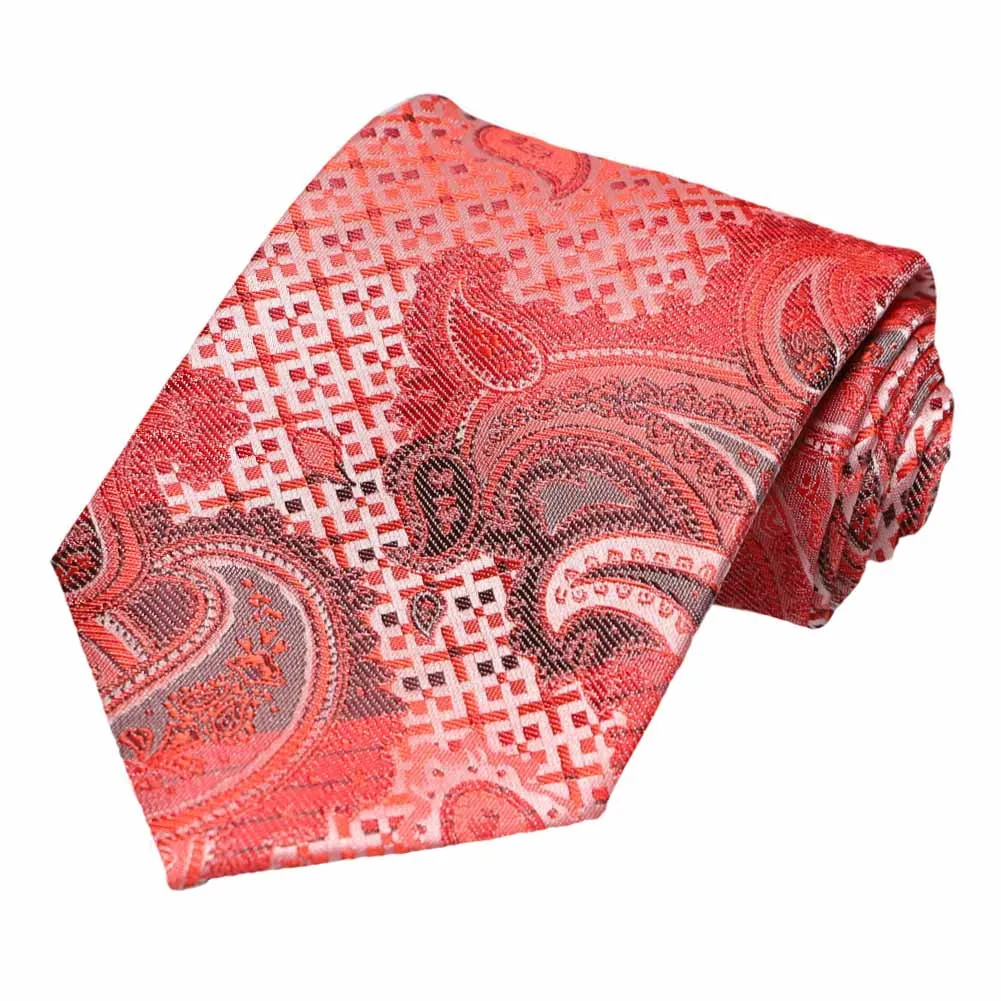 Red Bracken Paisley Necktie sold by TieMart