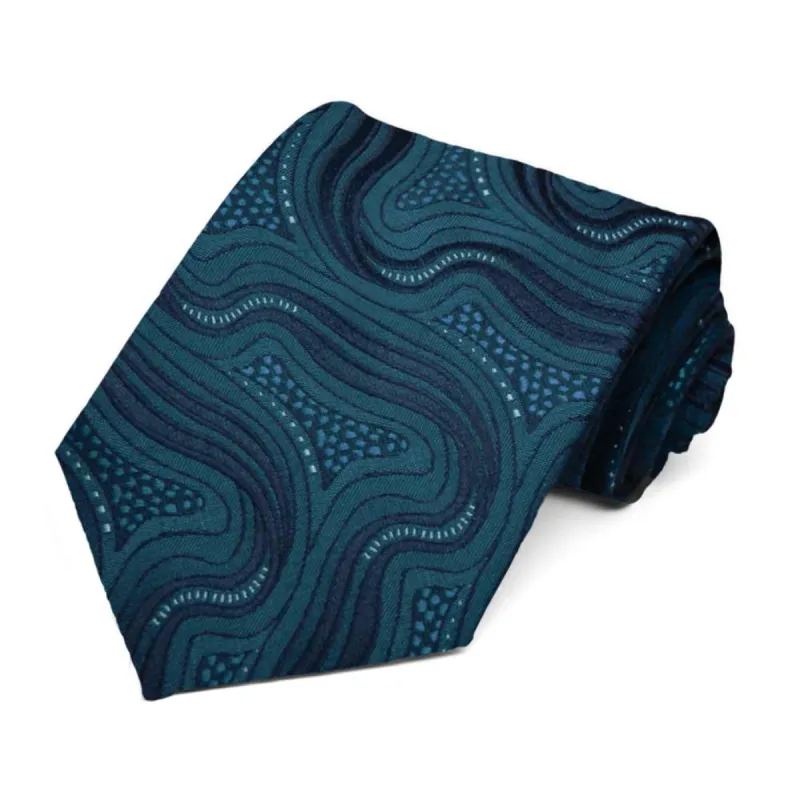 Dark Loch Blue Highgate Swirl Necktie sold by TieMart