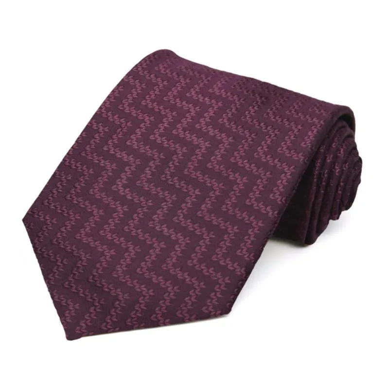 Merlot Artillery Zigzag Silk/Viscose Necktie sold by TieMart