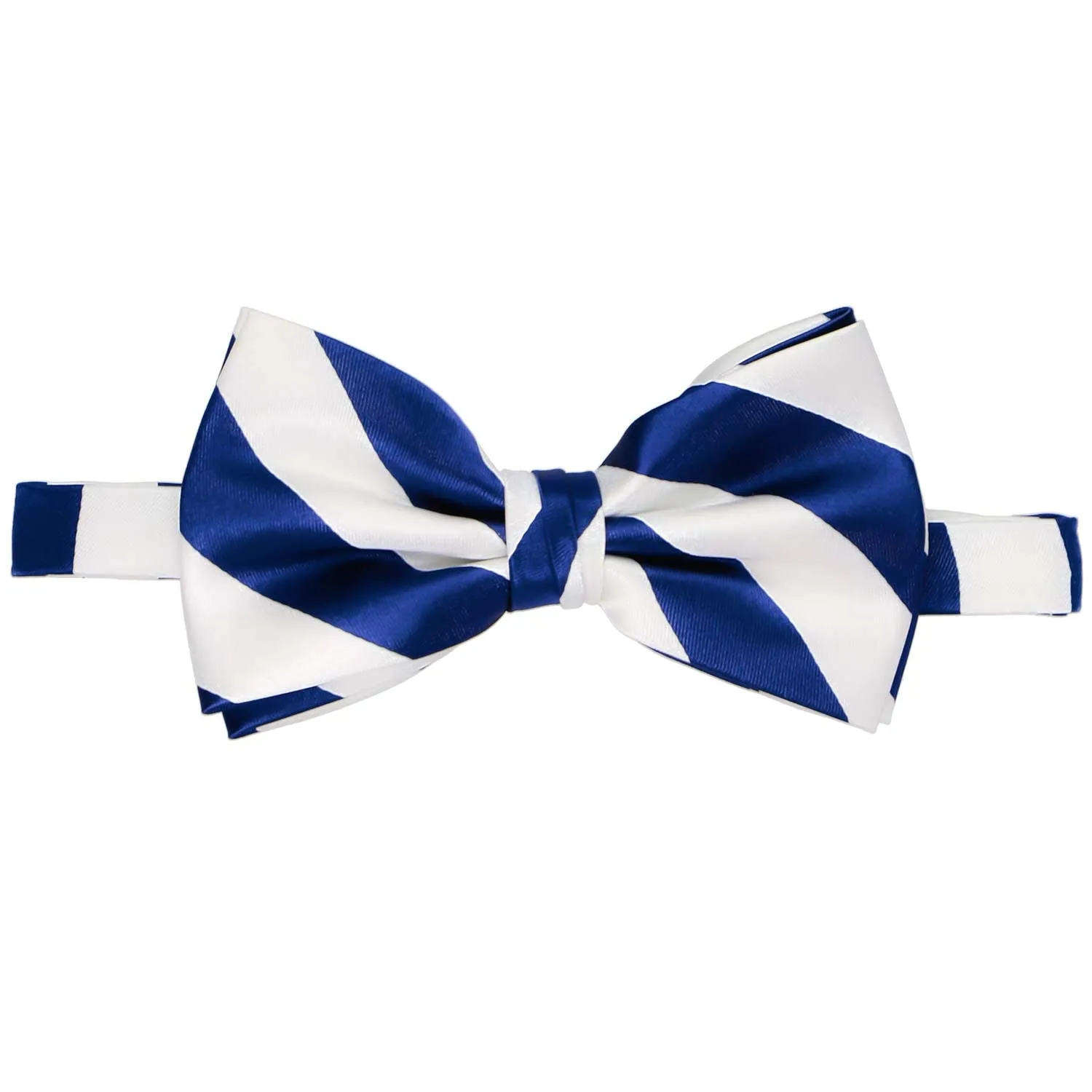 Royal Blue and White Striped Bow Tie sold by TieMart product image thumbnail 2