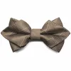 Toffee Brown Michael Glen Plaid Diamond Tip Bow Tie sold by TieMart