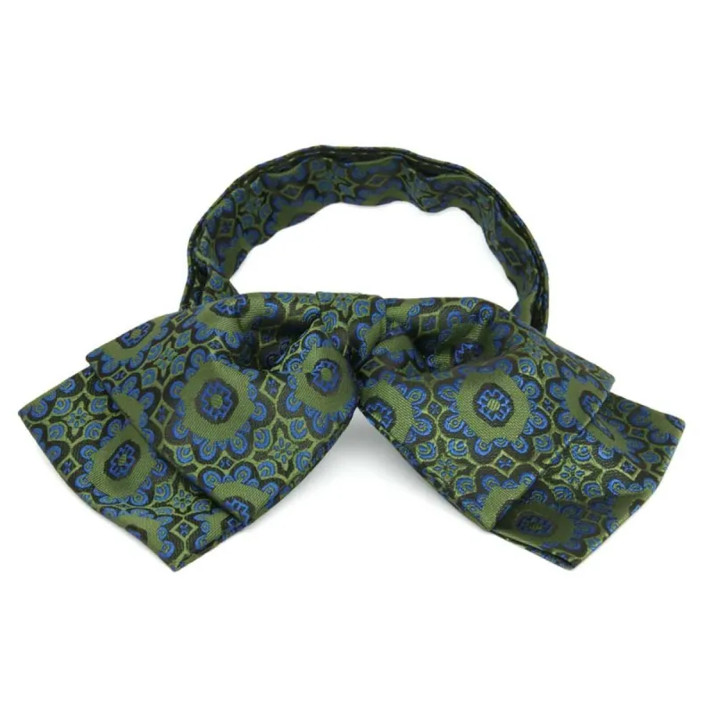 Avocado Green Emma Floral Pattern Floppy Bow Tie sold by TieMart