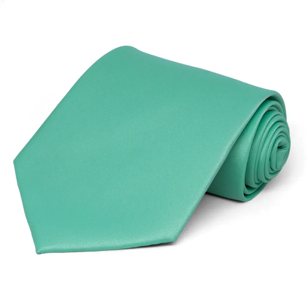 Aquamarine Solid Color Necktie sold by TieMart