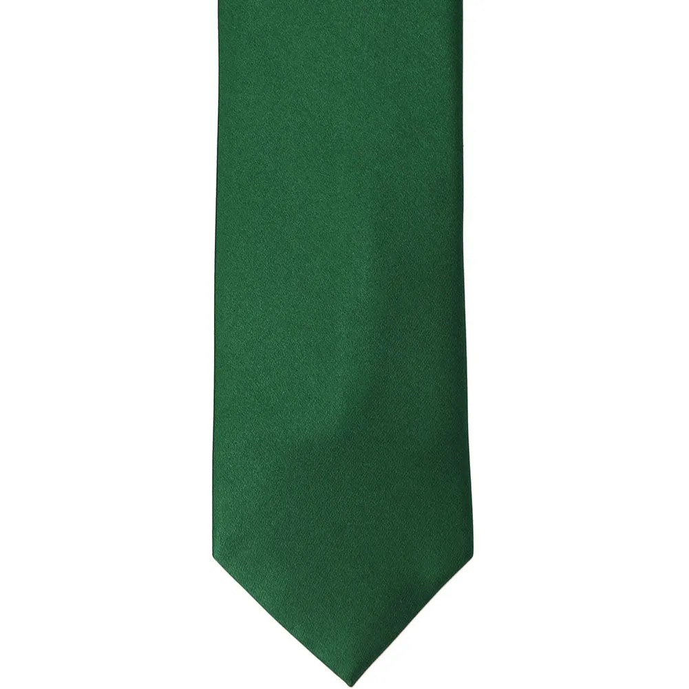 Hunter Green Silk Extra Long Necktie sold by TieMart product image thumbnail 2