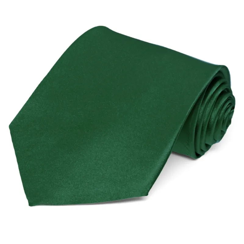 Hunter Green Silk Extra Long Necktie sold by TieMart