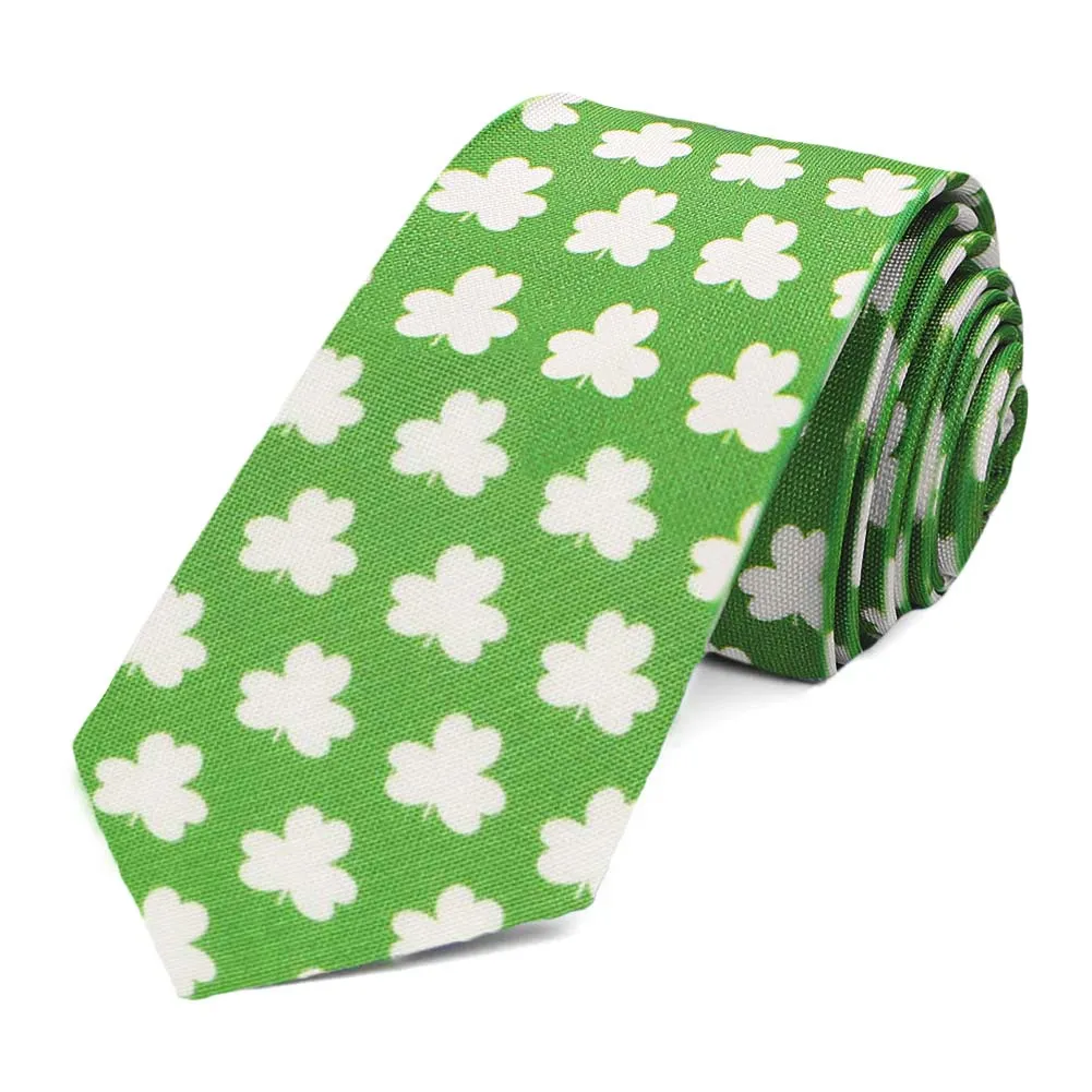 Lucky St. Patrick's Day Slim Necktie, 2.5" Width sold by TieMart