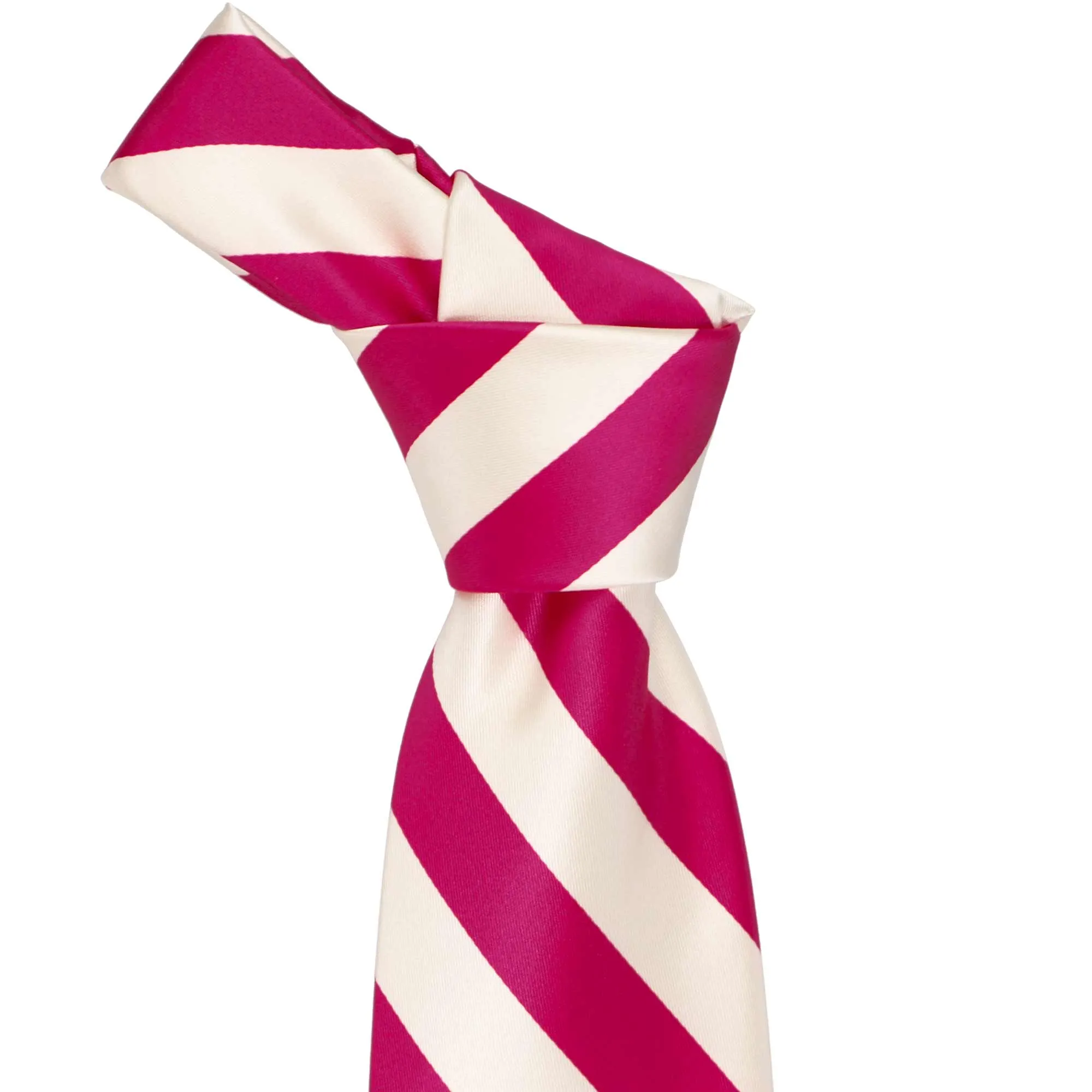 Fuchsia and Cream Striped Tie sold by TieMart product image thumbnail 2