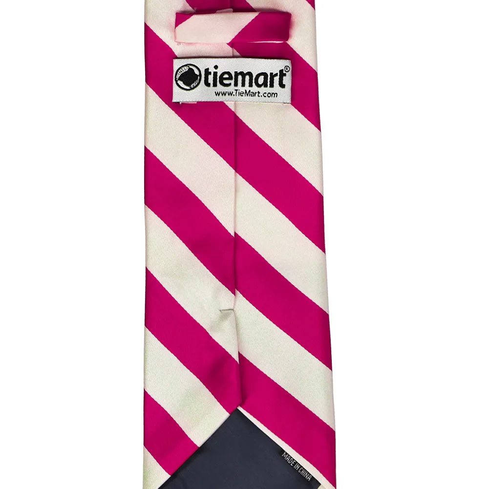 Fuchsia and Cream Striped Tie sold by TieMart product image thumbnail 4