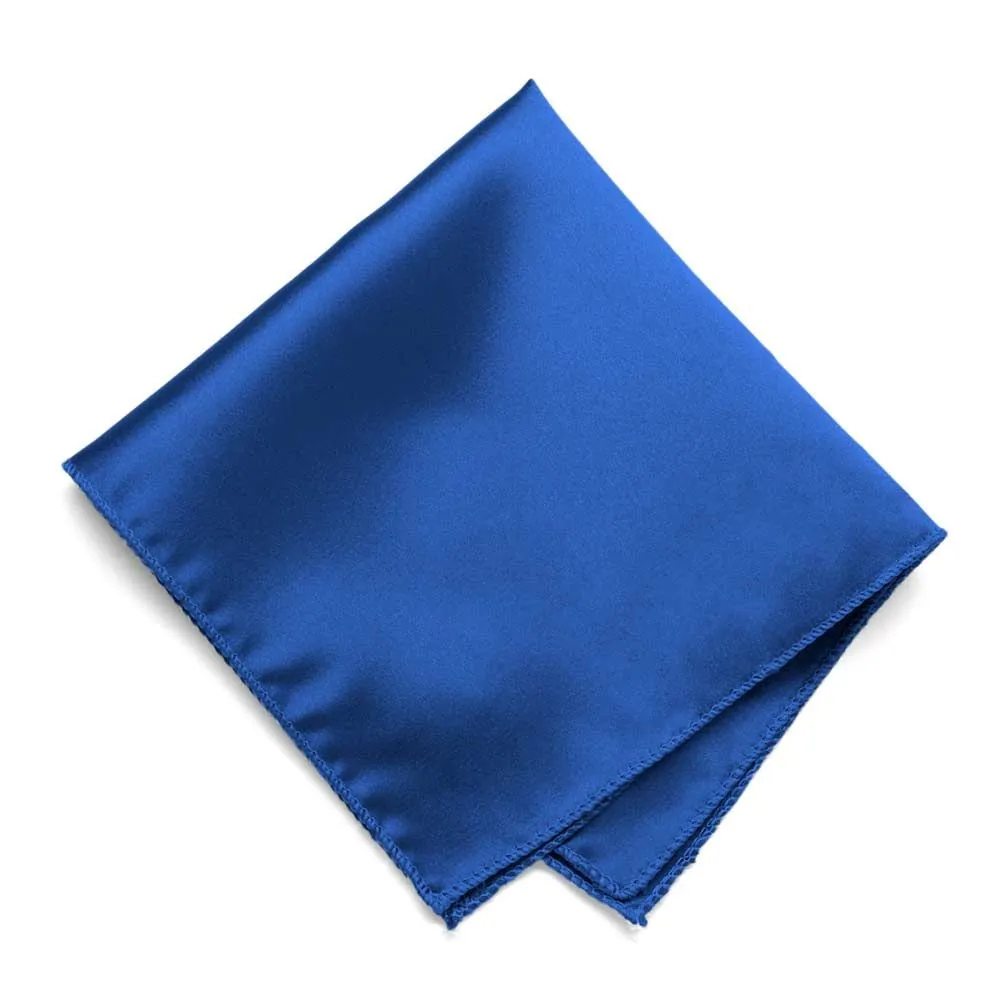 Royal Blue Basic Pocket Square sold by TieMart