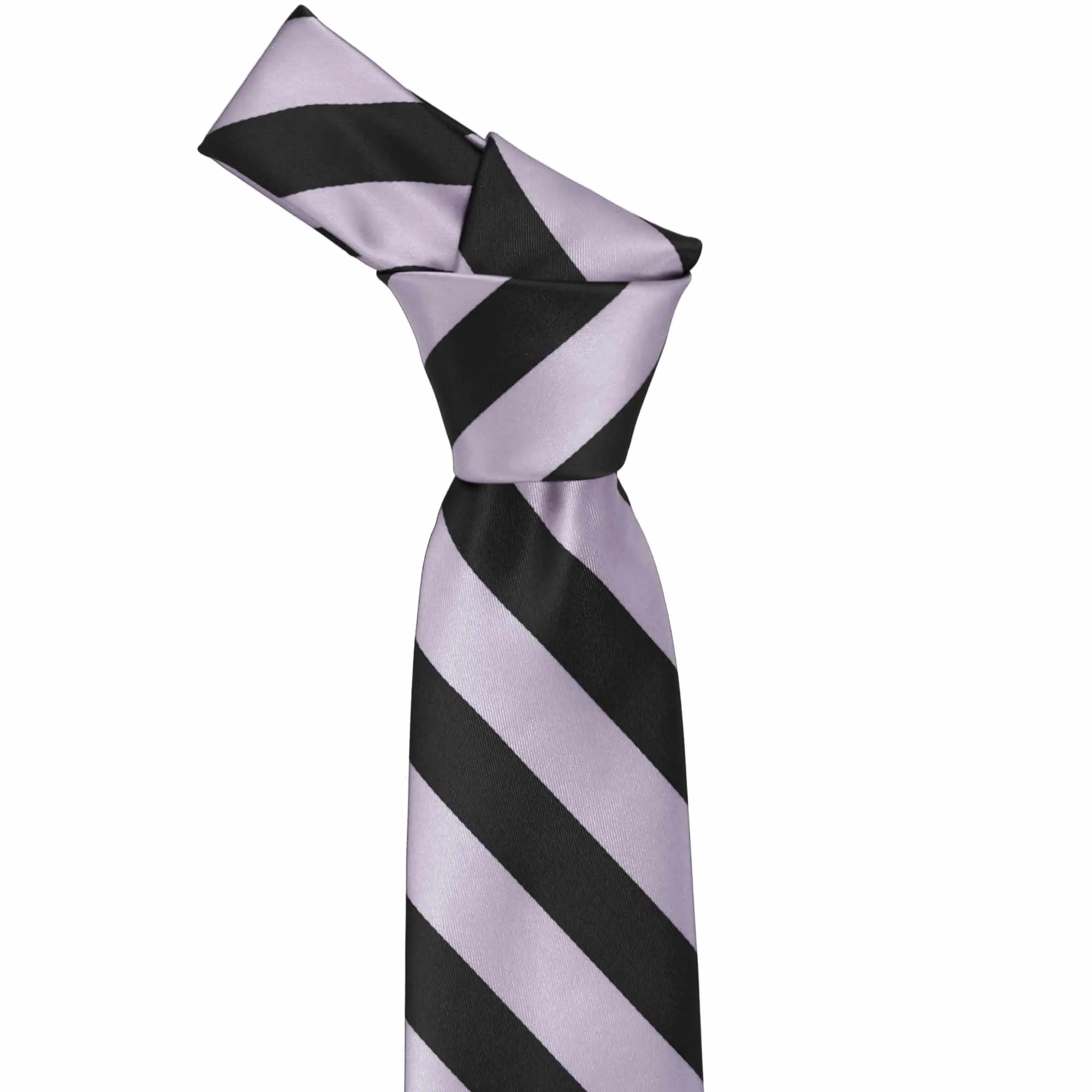 Lilac and Black Striped Tie sold by TieMart product image thumbnail 2