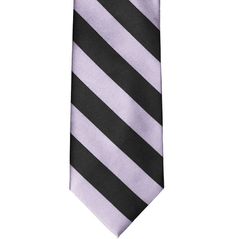 Lilac and Black Striped Tie sold by TieMart product image thumbnail 3