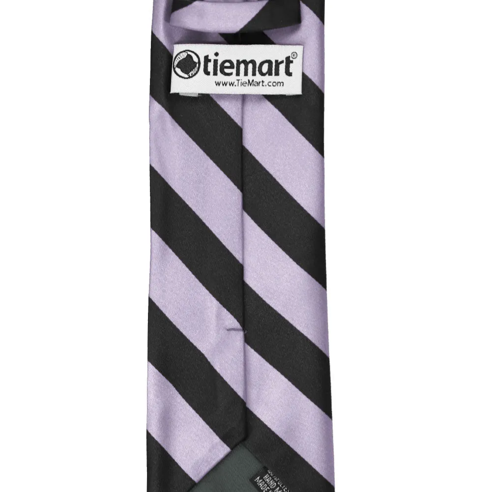 Lilac and Black Striped Tie sold by TieMart product image thumbnail 4