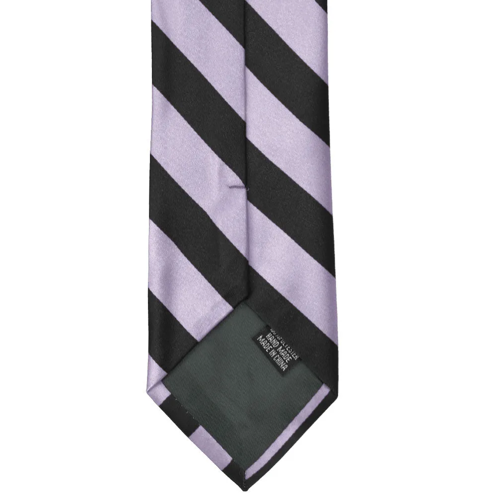 Lilac and Black Striped Tie sold by TieMart product image thumbnail 5