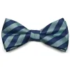 Marine Blue Formal Striped Bow Tie sold by TieMart