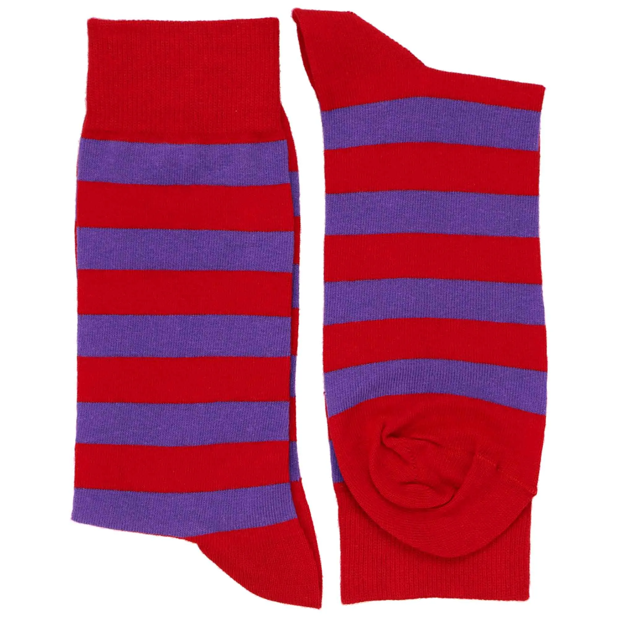Men's Red and Purple Striped Socks sold by TieMart product image thumbnail 2
