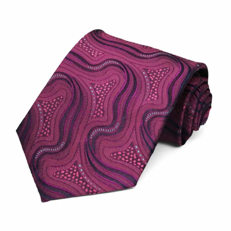 Magenta Highgate Swirl Necktie sold by TieMart