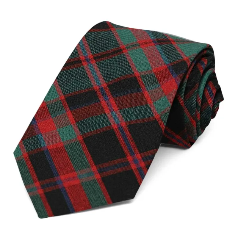 Red and Green Plaid Necktie, 3" Width sold by TieMart