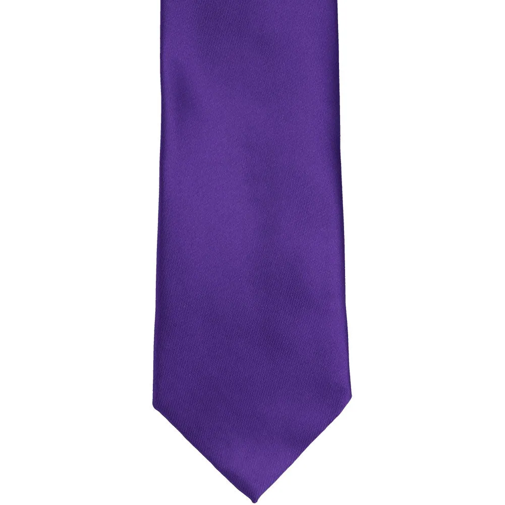 Dark Purple Extra Long Solid Color Necktie sold by TieMart product image thumbnail 2