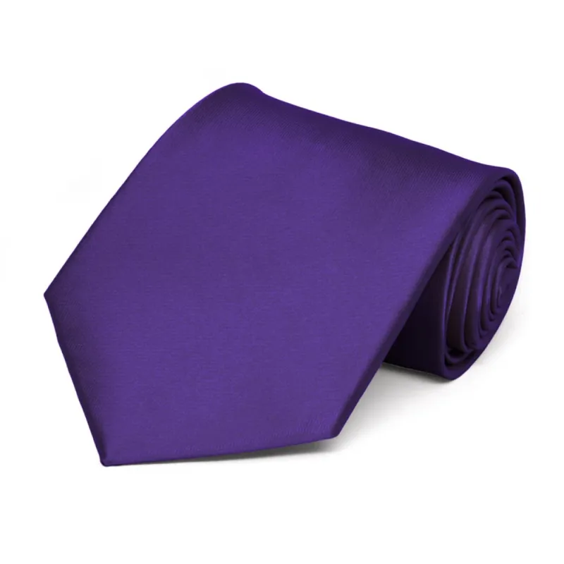 Dark Purple Extra Long Solid Color Necktie sold by TieMart