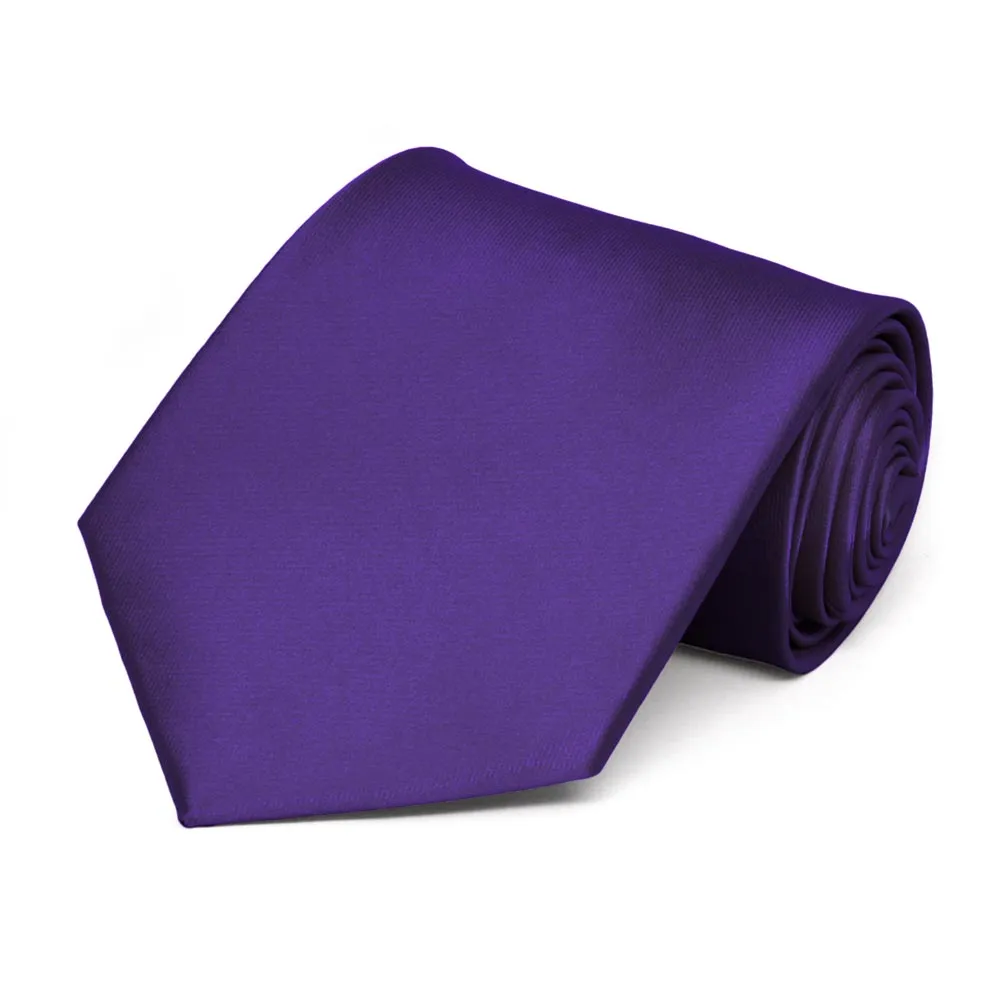 Dark Purple Extra Long Solid Color Necktie sold by TieMart