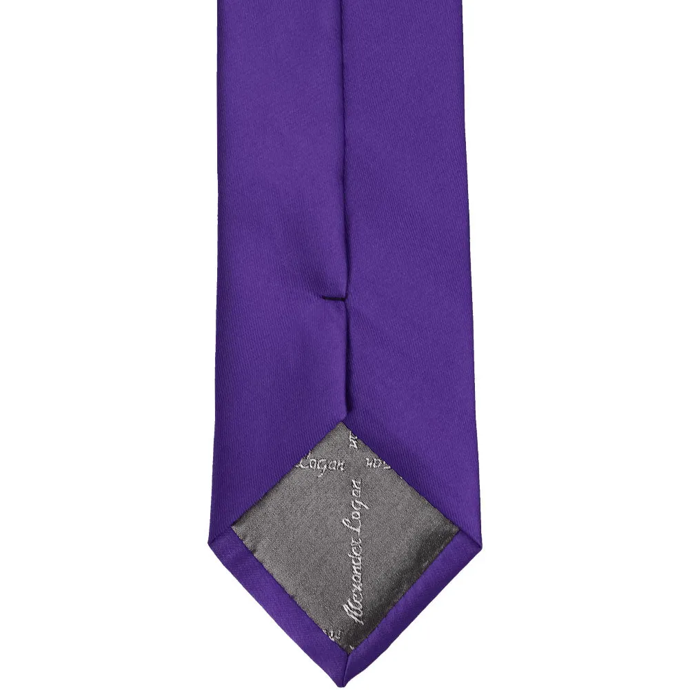 Dark Purple Extra Long Solid Color Necktie sold by TieMart product image thumbnail 3