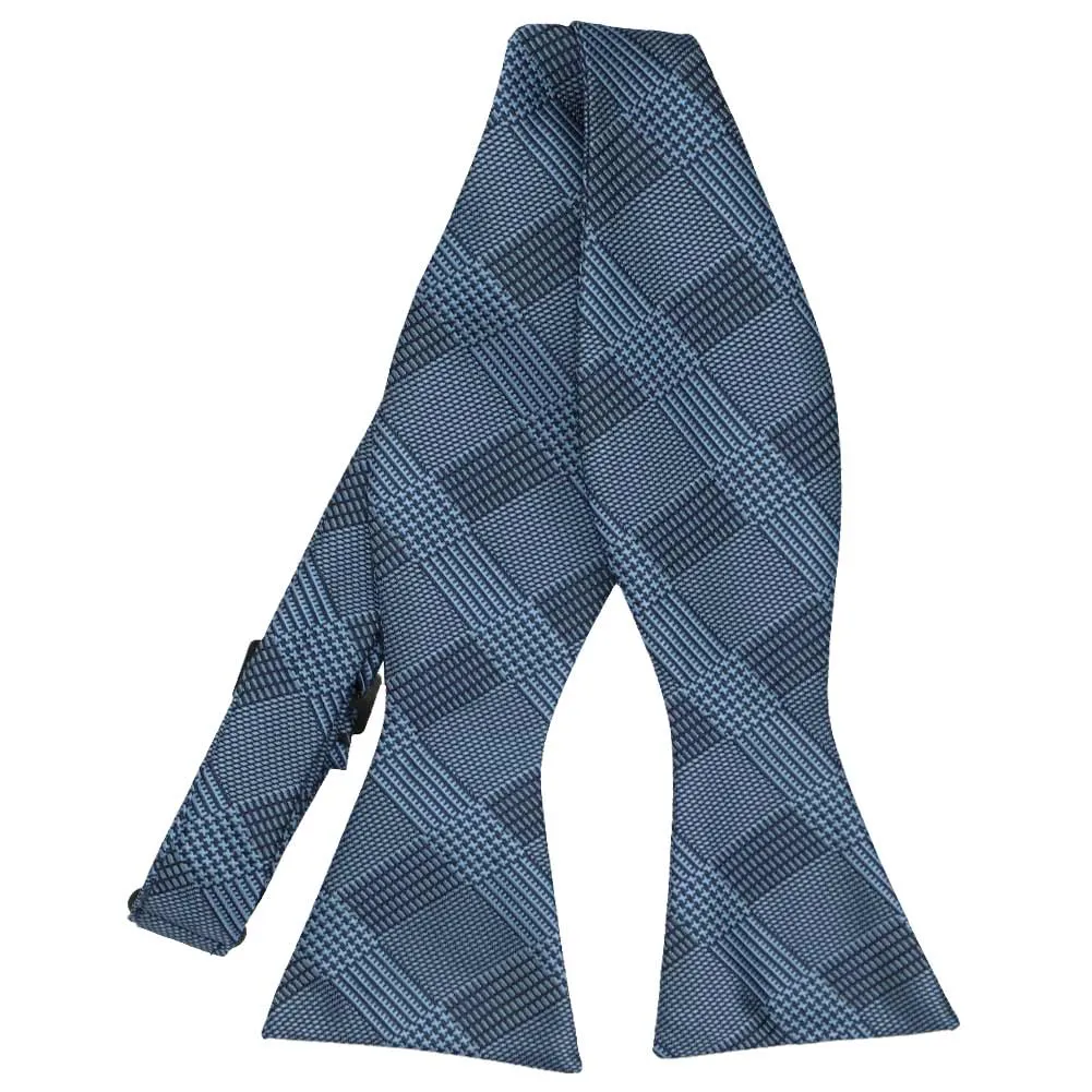 Dark Blue Michael Glen Plaid Self-Tie Bow Tie sold by TieMart
