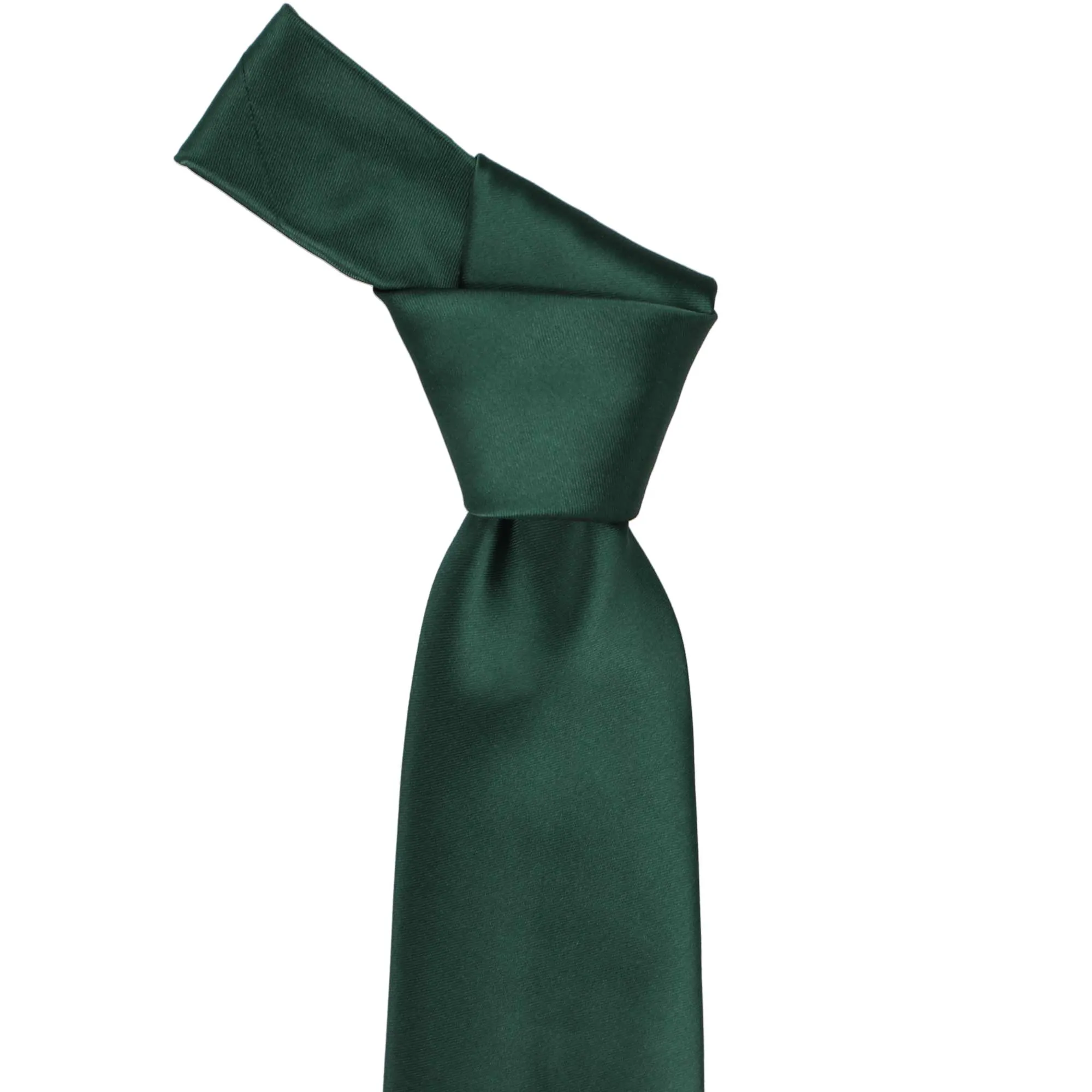 Hunter Green Premium Solid Color Necktie sold by TieMart product image thumbnail 2