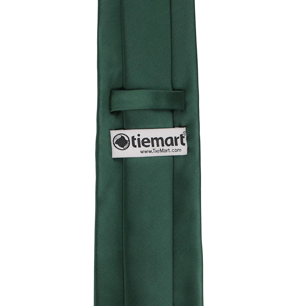 Hunter Green Premium Solid Color Necktie sold by TieMart product image thumbnail 4