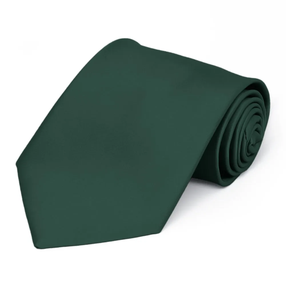 Hunter Green Premium Solid Color Necktie sold by TieMart