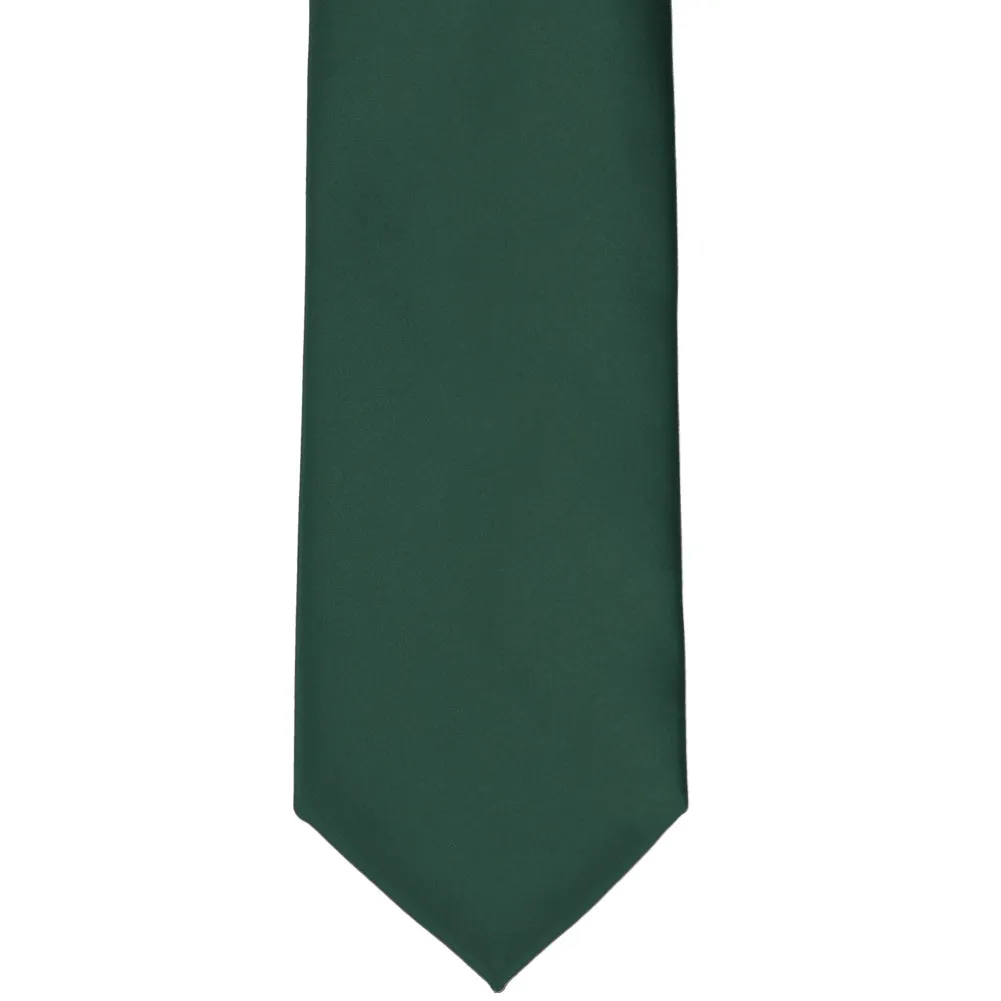 Hunter Green Premium Solid Color Necktie sold by TieMart product image thumbnail 3