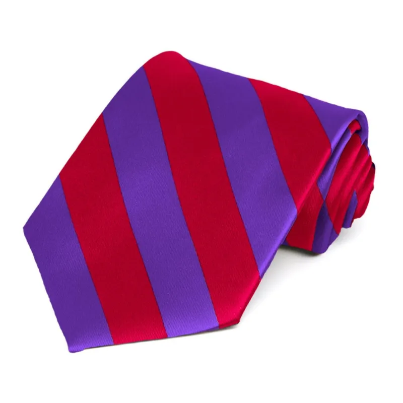 Red and Purple Striped Tie sold by TieMart