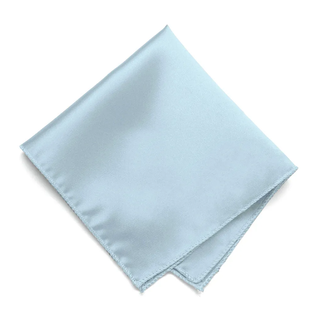 Pale Blue Solid Color Pocket Square sold by TieMart
