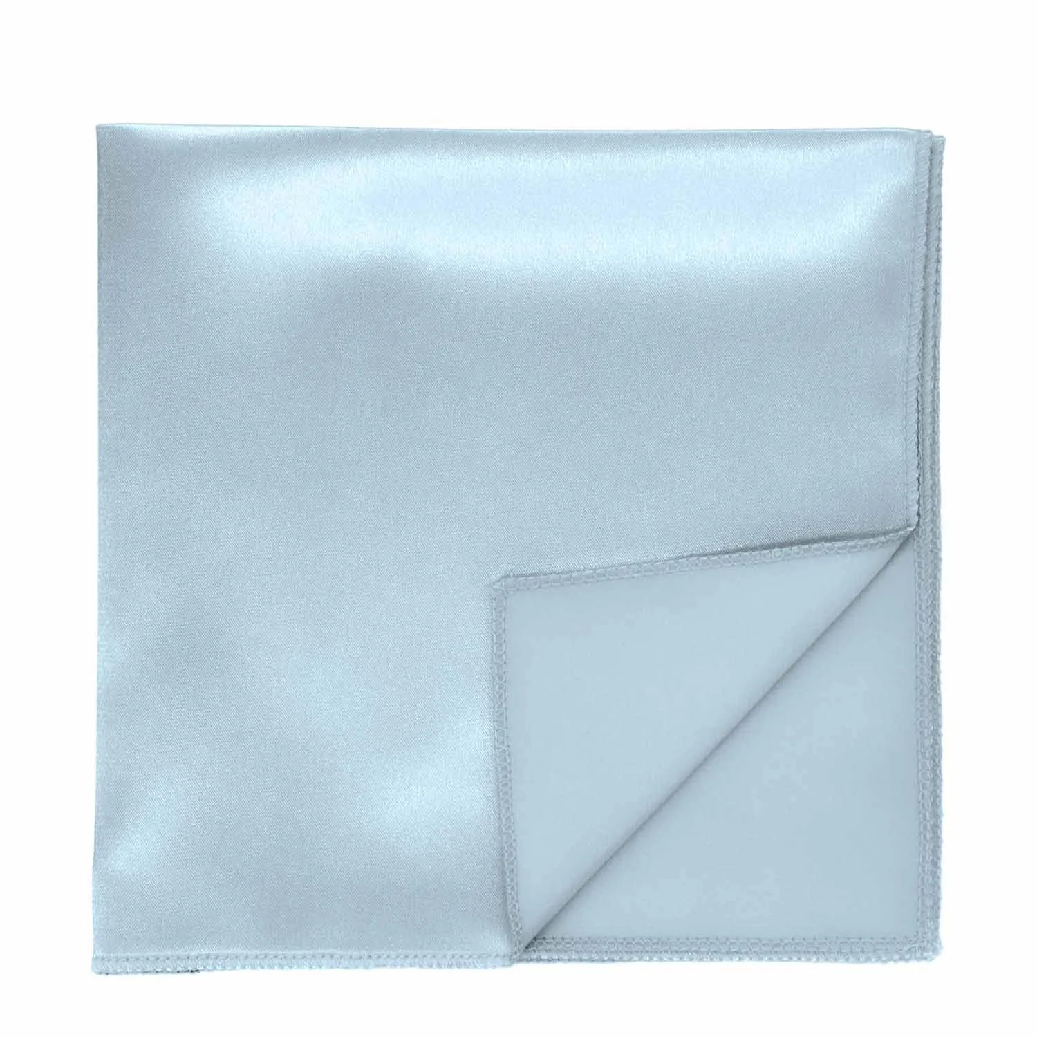 Pale Blue Solid Color Pocket Square sold by TieMart product image thumbnail 2