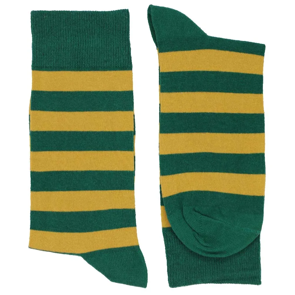Men's Hunter Green and Gold Striped Socks sold by TieMart product image thumbnail 2