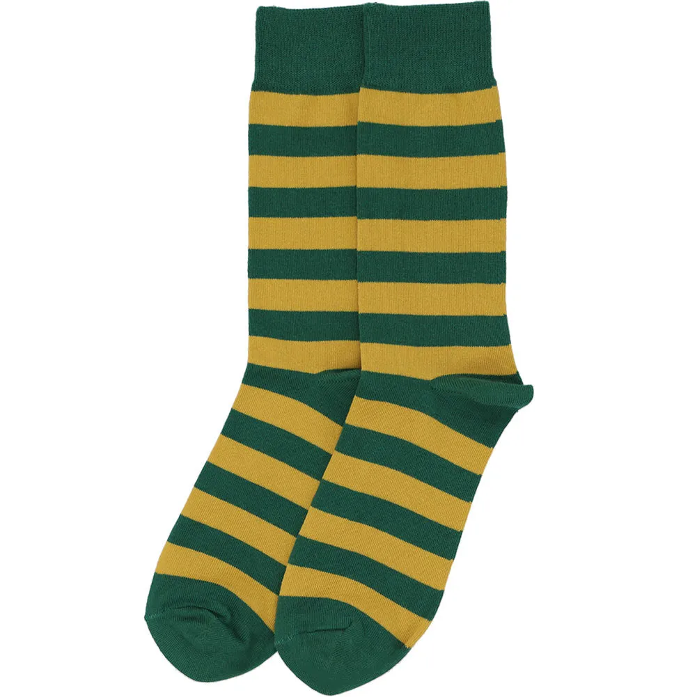Men's Hunter Green and Gold Striped Socks sold by TieMart product image thumbnail 3