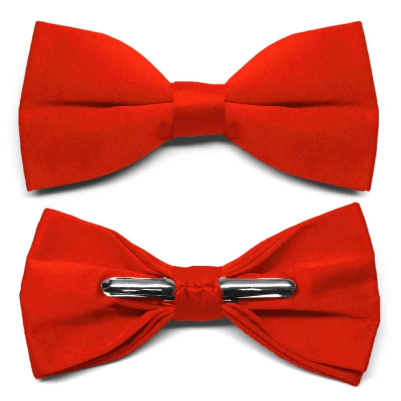 Fire Engine Red Clip-On Bow Tie sold by TieMart