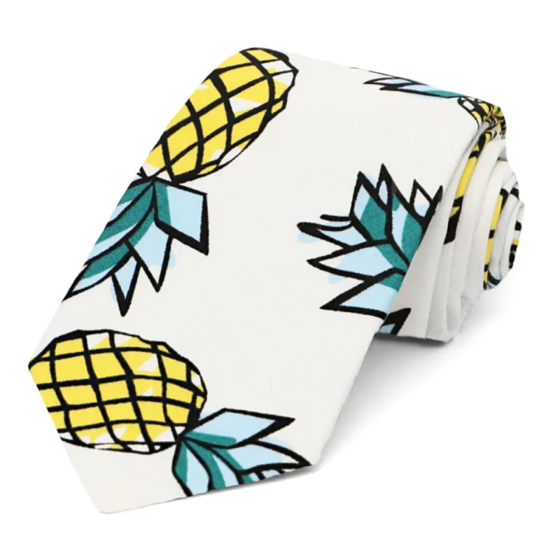 Pineapple Cotton Narrow Necktie sold by TieMart